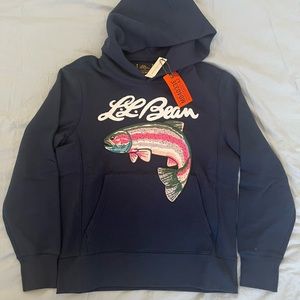 L.L. Bean x Todd Snyder Embroidered Hoodie, Navy, Size M